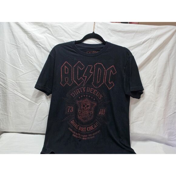 Liquid Blue Tops - Liquid Blue AC/DC Dirty Deeds Done Dirt Cheap Graphic Band T-Shirt Black Size S